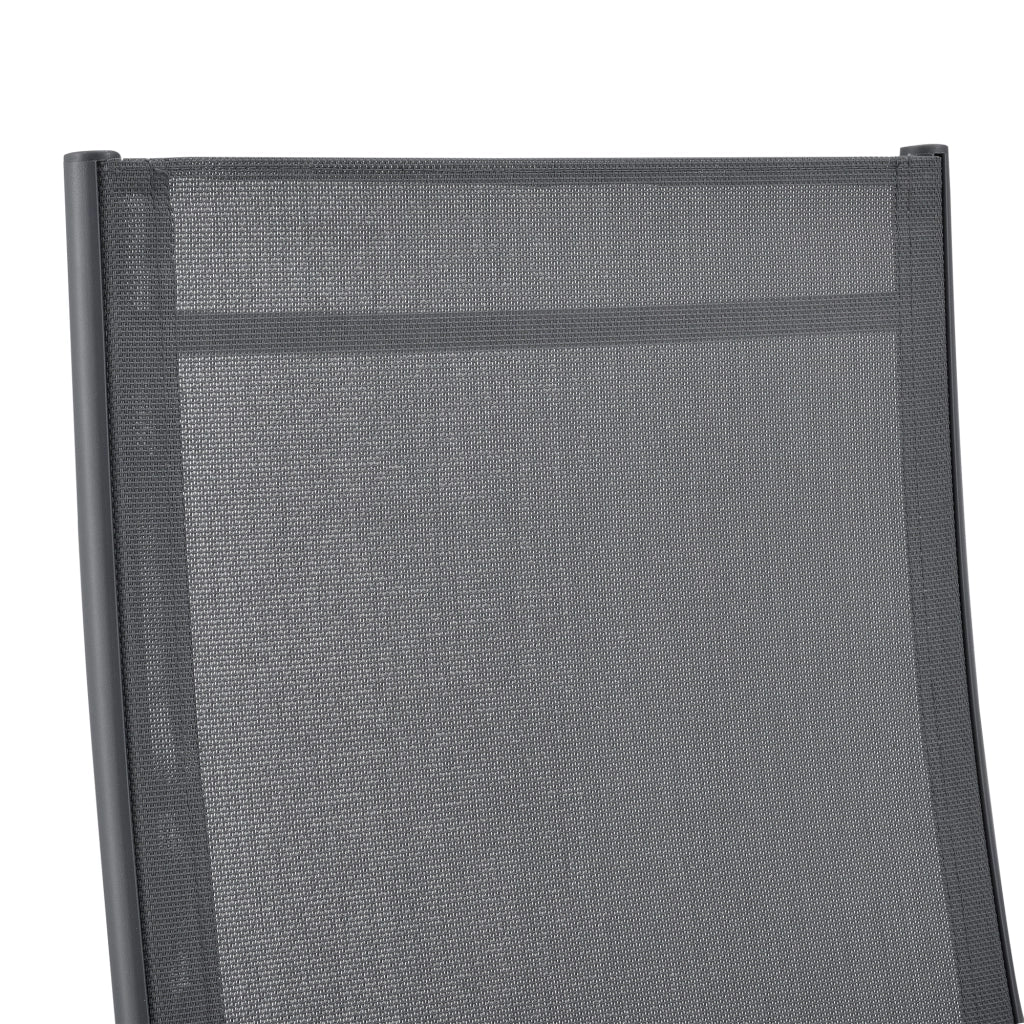 Set Kalamata di 2 Sedie Pieghevoli da Giardino con Braccioli e Schienale Reclinabile - Grigio Scuro [en.casa]