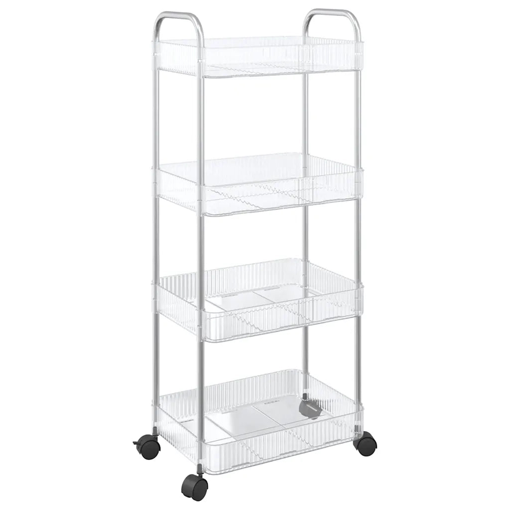 Carrello Portaoggetti a 4 Livelli 37x28x95 cm in Acrilico CFW4235279
