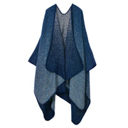 Sciarpa in cashmere in stile europeo e americano con spacchi, spessa, ideale come scialle/mantella per autunno e inverno.