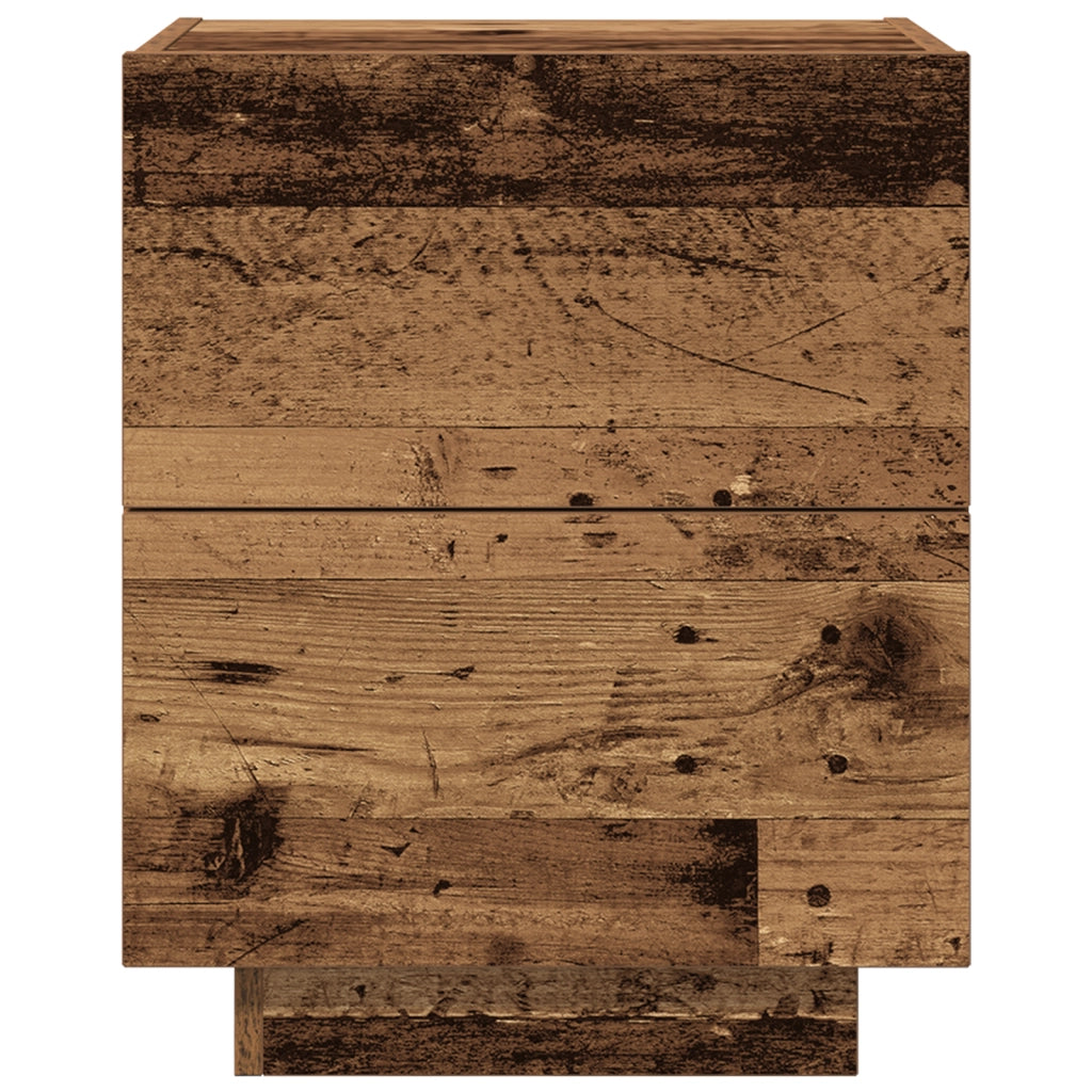 Comodino  con luci LED Legno Vecchio 45x40x55 cm