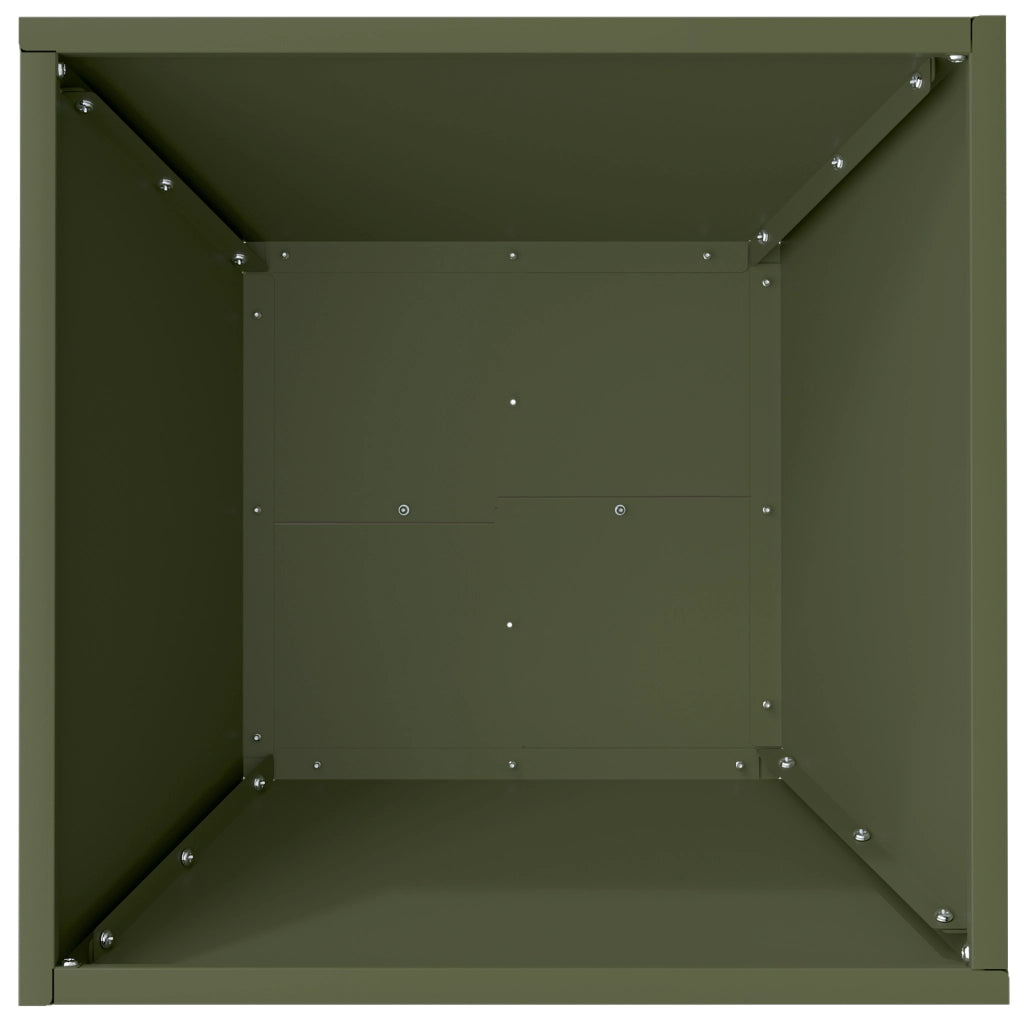 Fioriera in Metallo Verde Oliva Metallo 40 x 40 x 15 cm