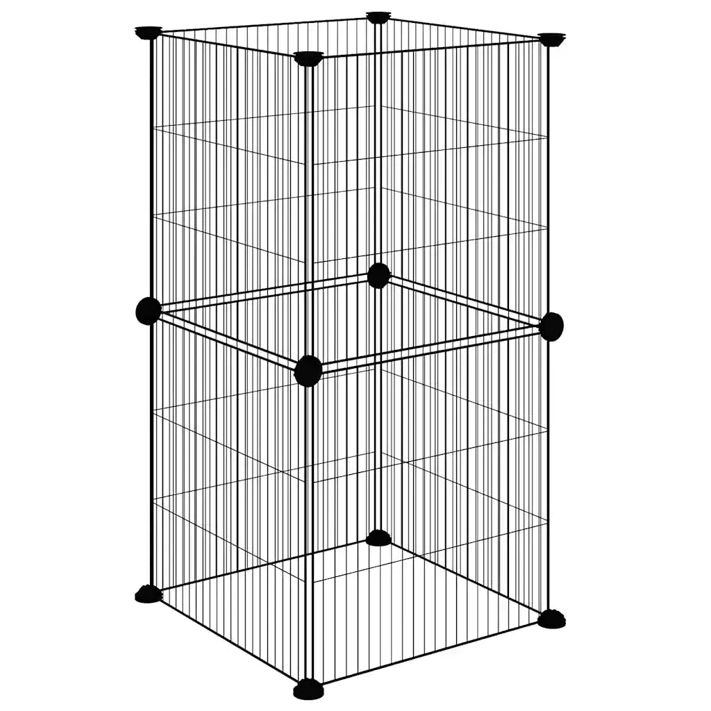 Gabbia per Animali Domestici 8 Pannelli Nero 35x35 cm Acciaio 3114034