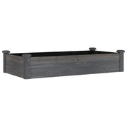 Fioriera rialzata per piante fiori patio giardino rivestimento 120 x 60 x 25 cm legno massello di abete grigio 02_0039838