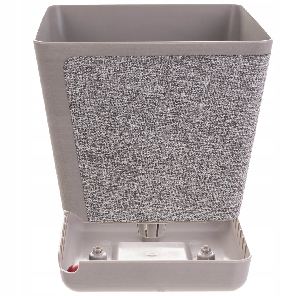 Copertura per vaso da fiori KADAX con supporto quadrato, tessuto fantasia tortora, 30 cm