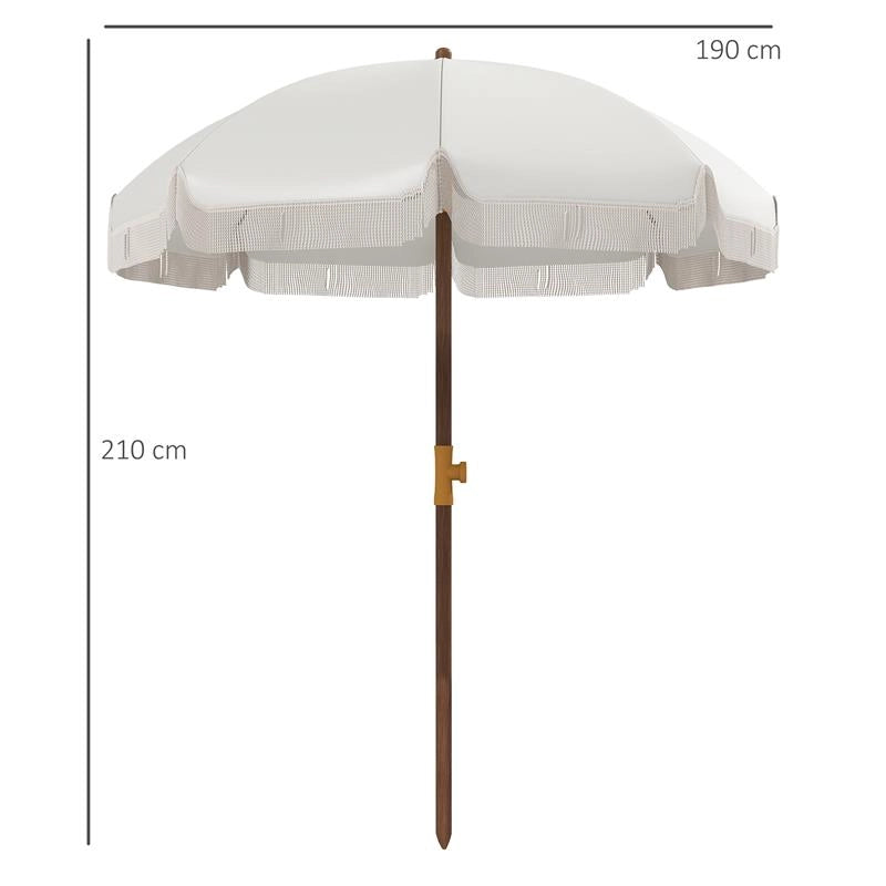OMBRELLONE DA SPIAGGIA SALVASPAZIO CON PROTEZIONE UV40+ E BORSA DI TRASPORTO, CREMA