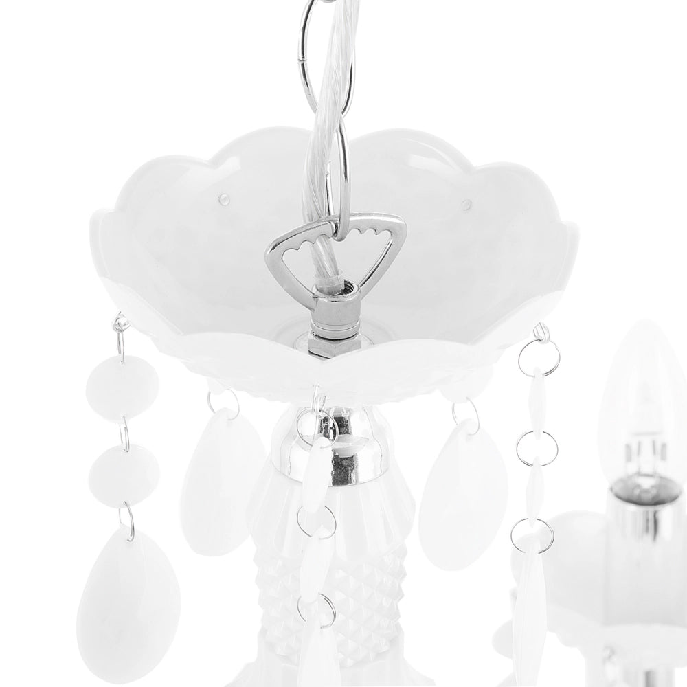 Lampadario Cristallo Bianco 6 Lampadine Glamour Soggiorno Camera da Letto