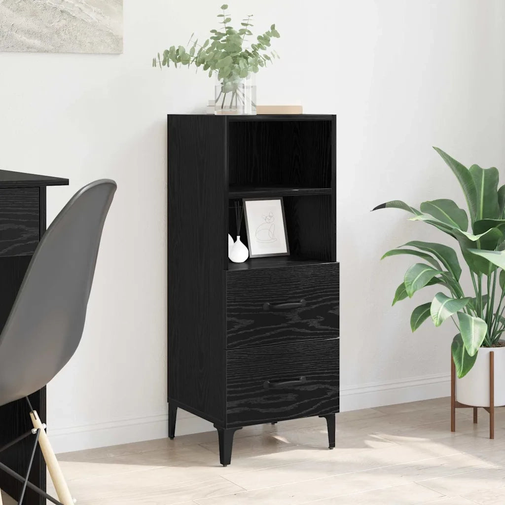 Credenza-Buffet-Armadio da cucina Rovere nero 34 x 34.5 x 90 cm Legno multistrato 299432