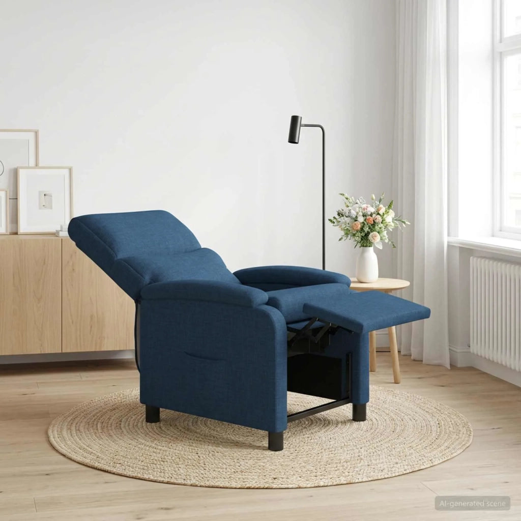Divano Sedia-Poltrona reclinabile Blu Tessuto 128529