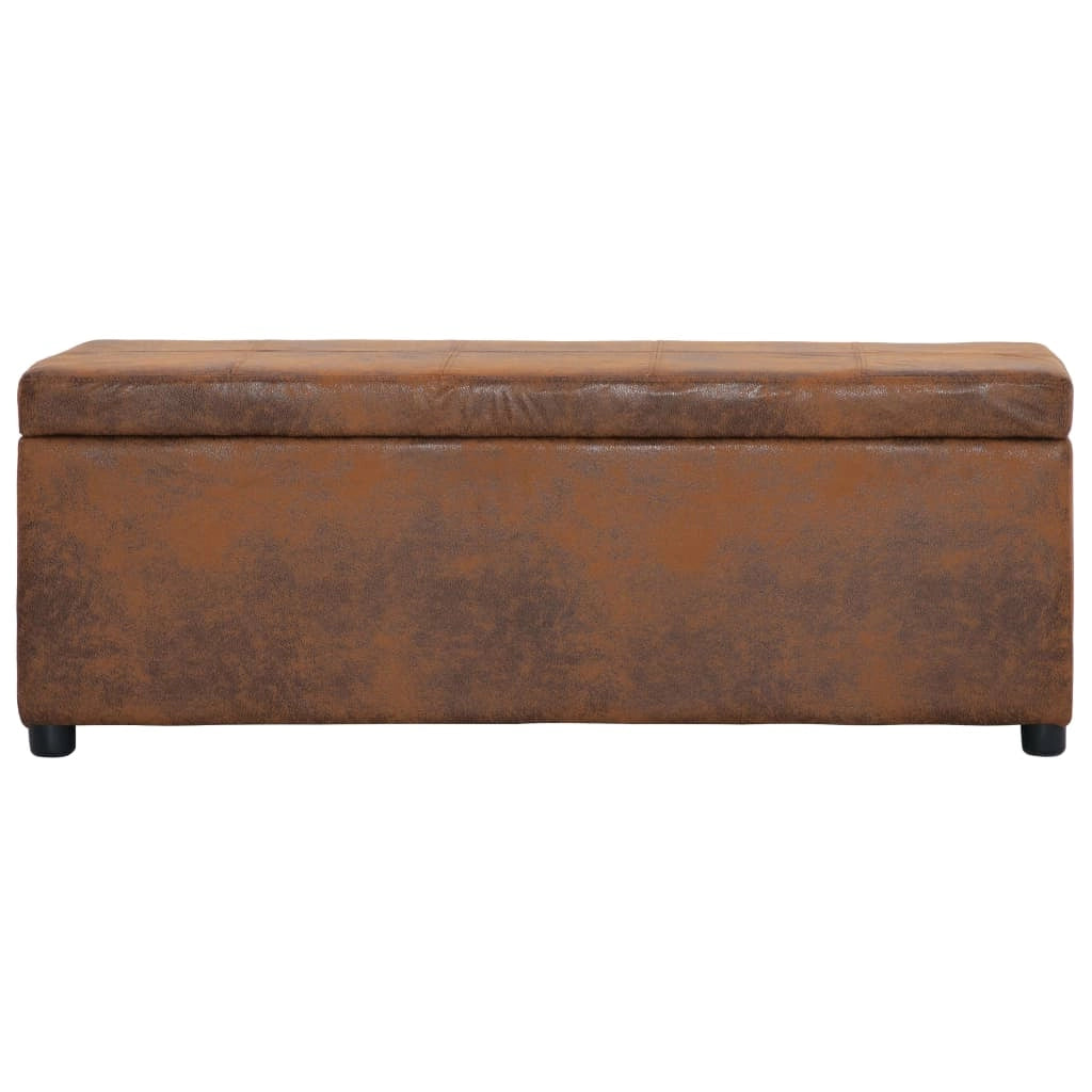 Panca con vano contenitore 116 cm similpelle marrone 02_0010876