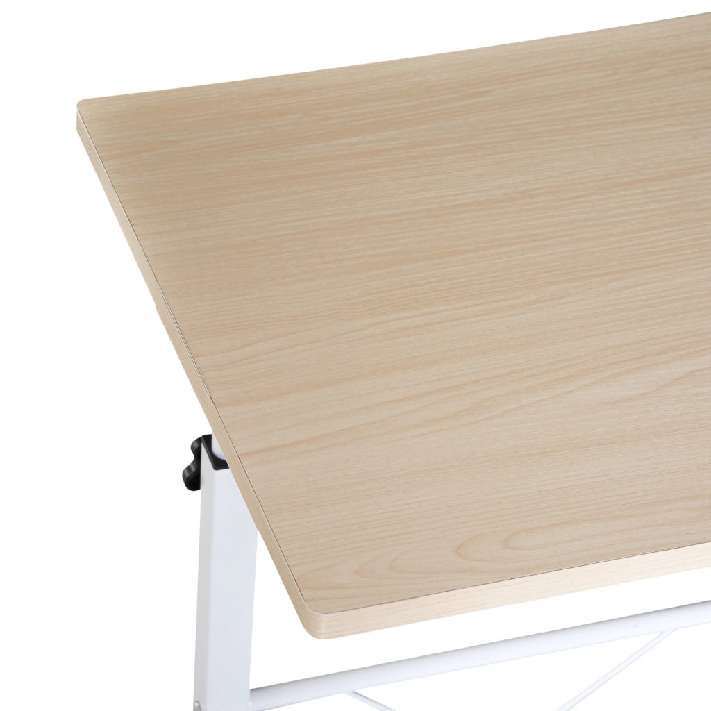 Tavolino con Ruote e Altezza Regolabile ¨C Zephmum ¨C 60x40x68-78 cm Bianco