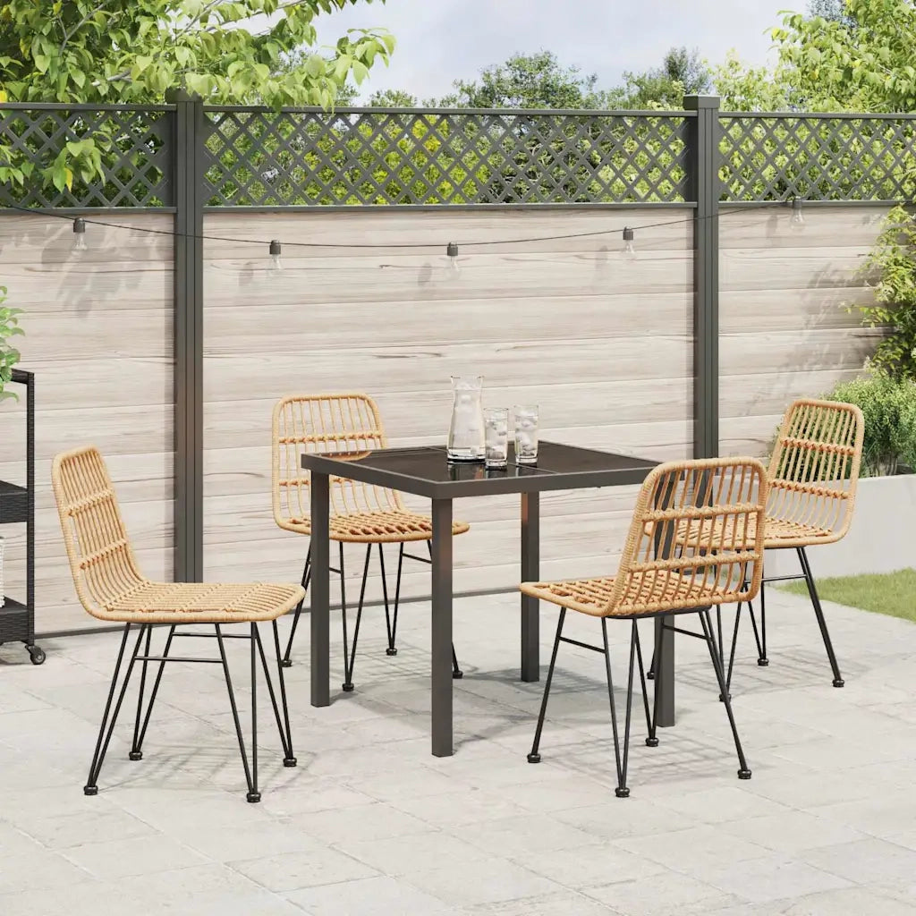Set da Pranzo per Giardino 5 pcs Marrone 3379192