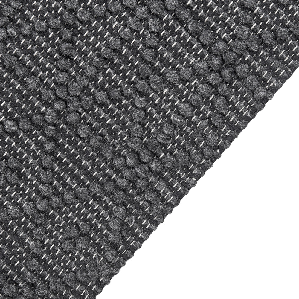 Tappeto in lana poliestere nero 160 x 230 cm motivo geometrico nappe Boho moderno