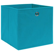 Contenitori 4 pz in Tessuto non Tessuto 28x28x28 cm Azzurro 325231