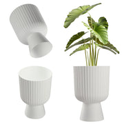 Vaso da fiori KADAX, vaso da fiori da giardino, copertura in plastica, 18 cm, supporto per fiori, bianco