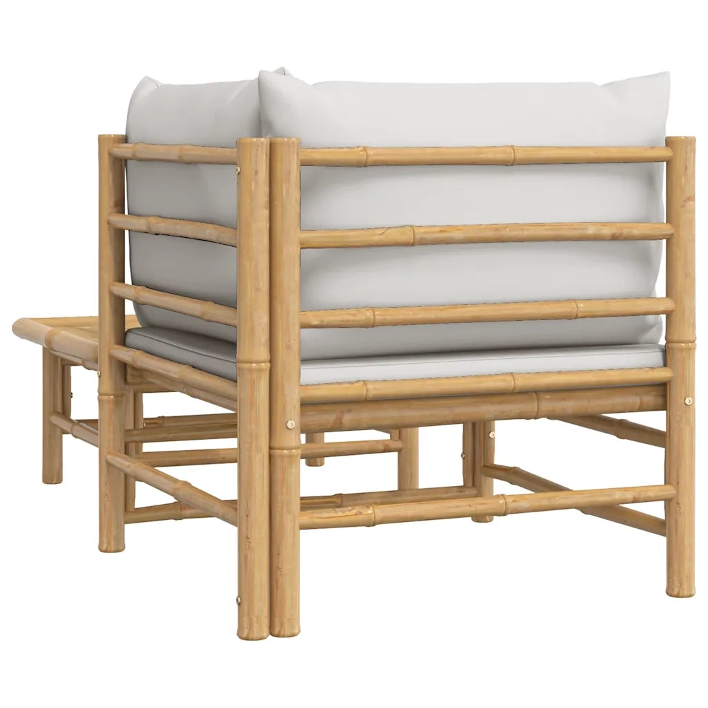 Salotto da Giardino-Set Salotto da Giardino 2pz con Cuscini Grigio Chiaro Bamb¨´ 144839