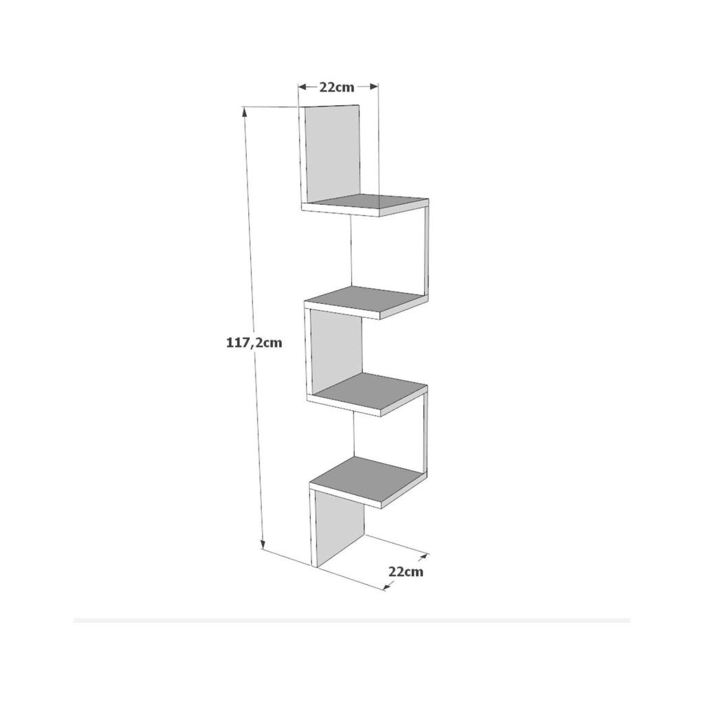 Mensola Pawan, Scaffale, Ripiano a muro, Scaffalatura multiuso, 22x22h117 cm, Quercia