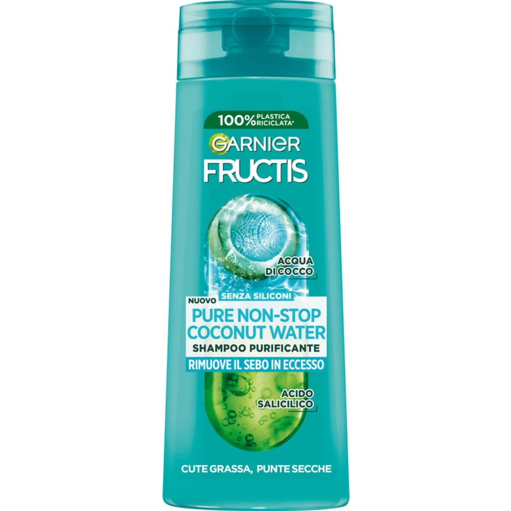 GARNIER FRUCTIS SHAMPOO 250 ML PURE NON-STOP COCONUT WATER RIMUOVE IL SEBO IN ECCESSO