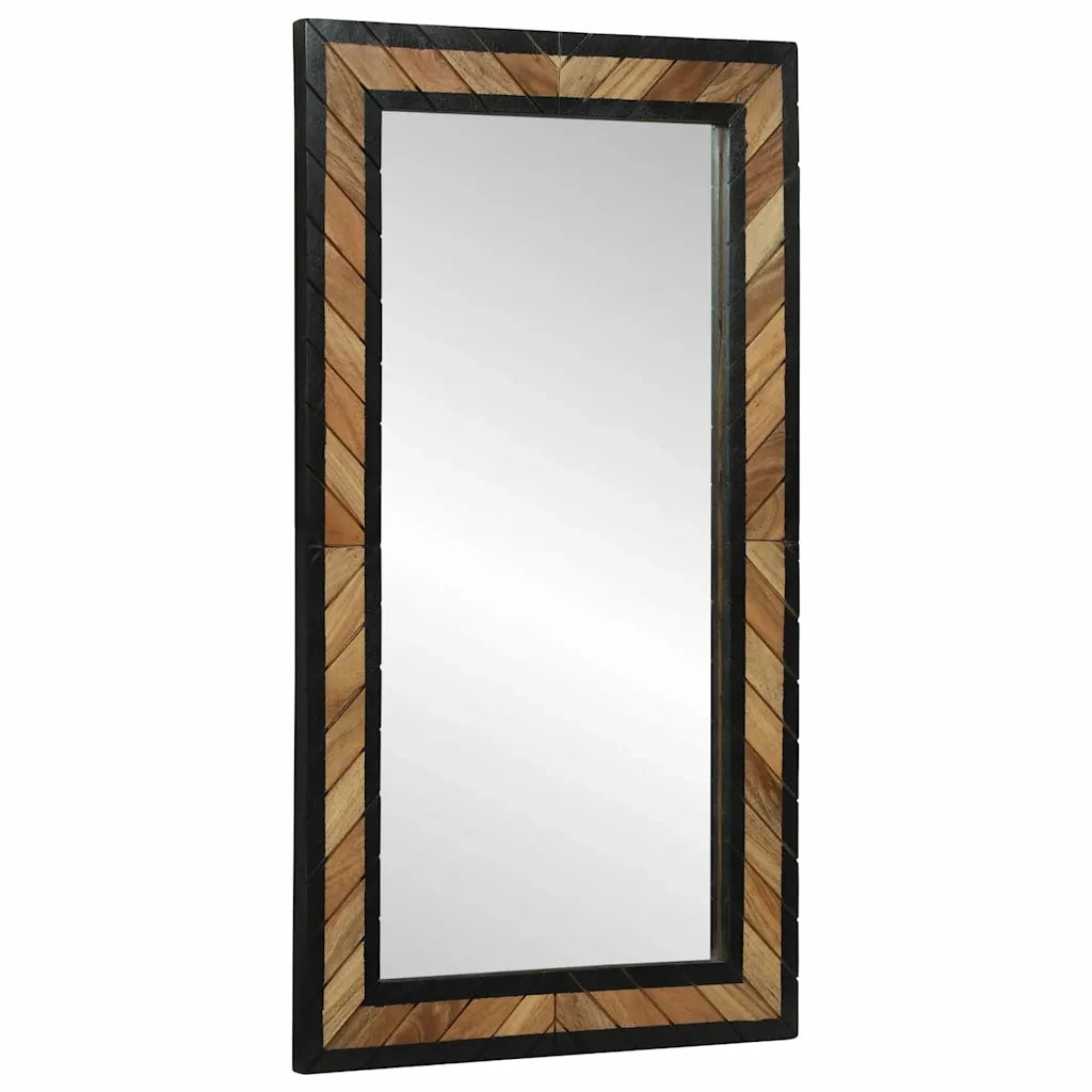 Specchio Nero e Marrone 90 x 2 x 50 cm Legno Massello di Acacia 374118