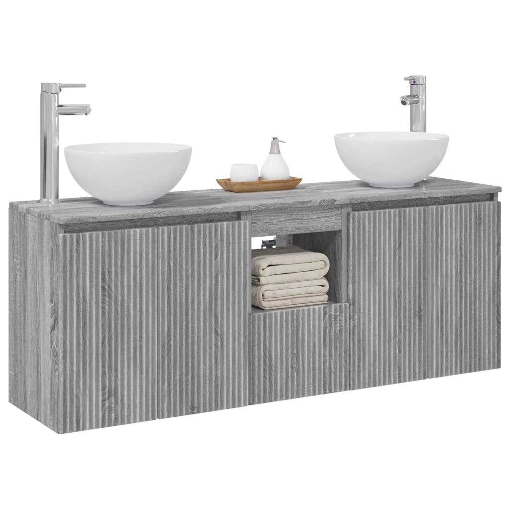 Set di Armadi da Bagno 3 pz Sonoma grigio 49,5 x 41 x 64,5 cm 3405633