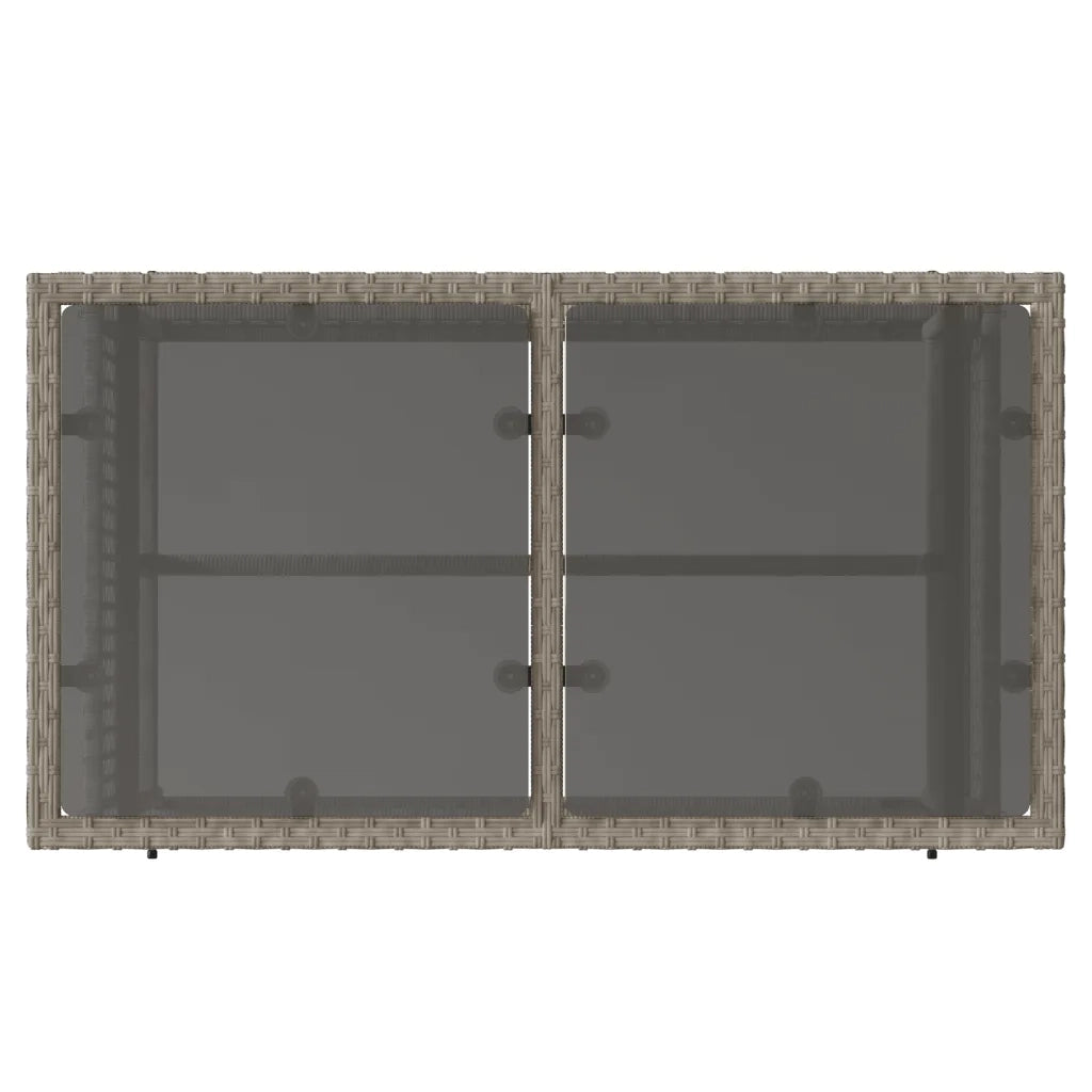 Divano da Giardino 4pz | Set Salotto da Giardino Cuscini Grigio Chiaro Polyrattan e Vetro