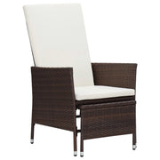 Set Divani da Giardino 3 pz | Set Salotto da Giardino con Cuscini in Polyrattan Marrone