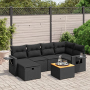 Set Divani da Giardino con Cuscini 7pz Nero Polyrattancod mxl 90520