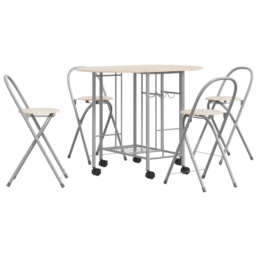 Set Tavolo e Sedie 5 pz Pieghevoli in MDF 243901