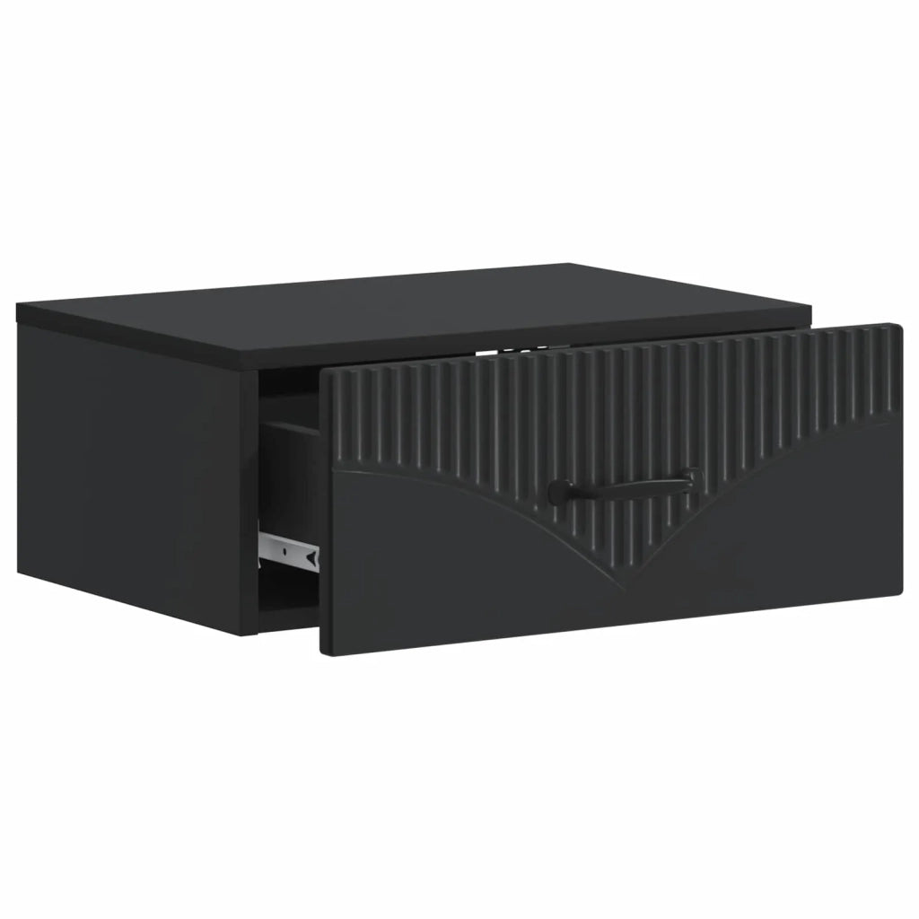 Mobiletto da notte a muro 2 pcs Nero 49 x 34,5 x 20 cm