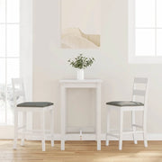 Sgabelli da Bar con Cuscini 2 pz Bianco Legno Massello di Hevea 4102559
