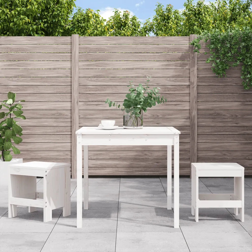 Set da Bistrot da Giardino 3pz Bianco in Legno Massello di Pinocod mxl 83638
