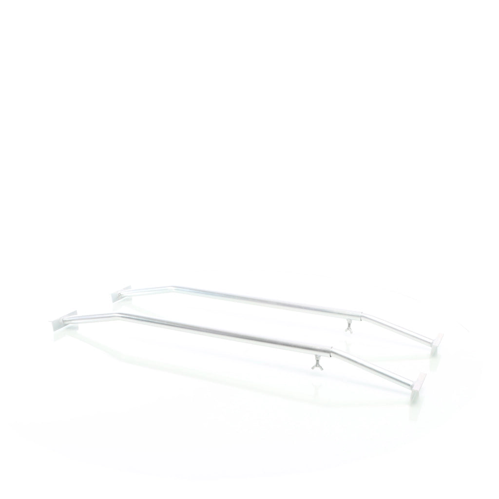 Staffe telo per rimorchi leggeri e carrelli appendice, 2 barre allungabili 100-145cm, in alluminio