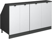 Set di mobili sottotetto Rion, Ondulazione bianca, 140 cm Set di 2 carcasse armadio profondità 60 cm, adatto per il salvaspazio sotto tetti spioventi