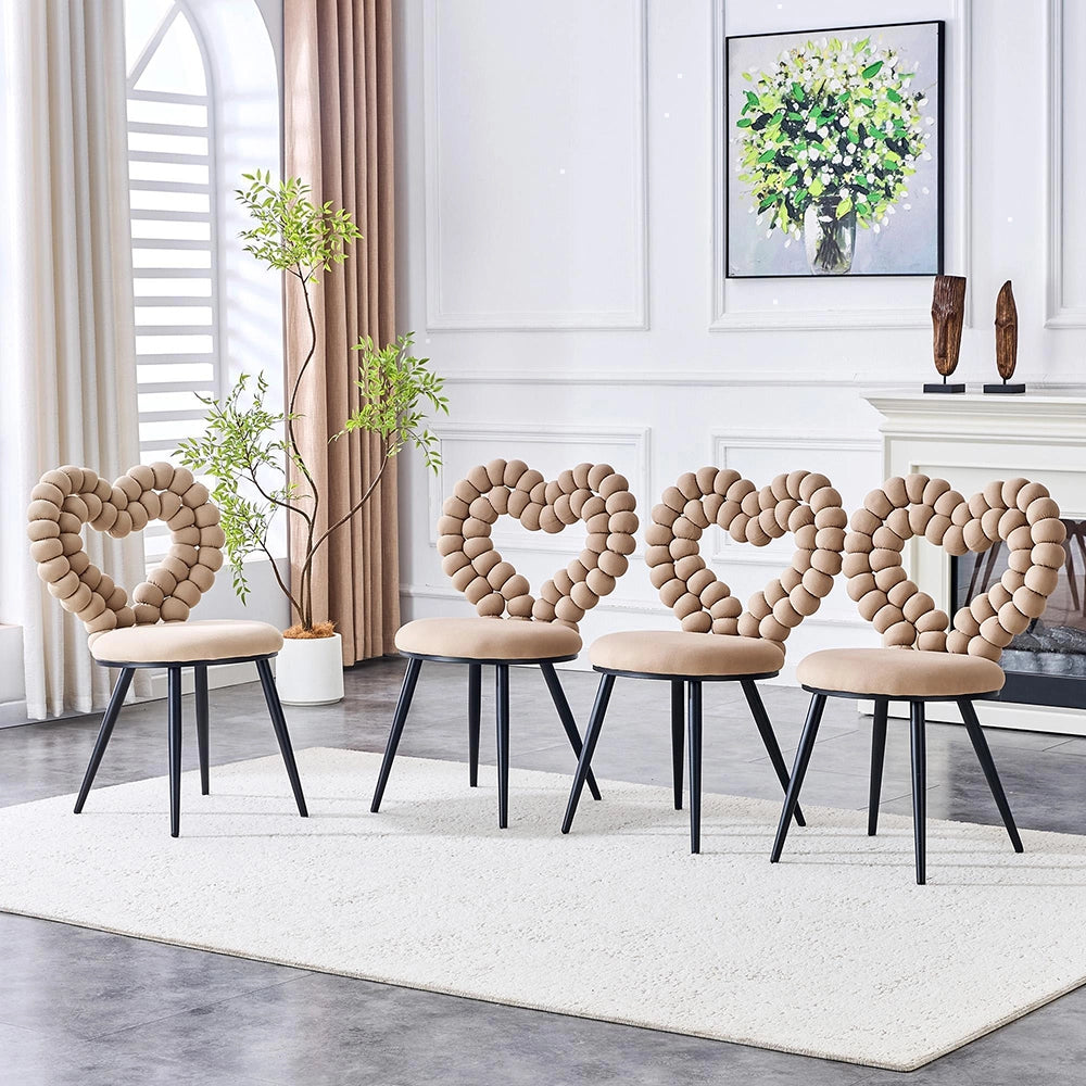 Set 2 sedie da pranzo - Xylo - velluto camel gambe nere con schienale triangolare