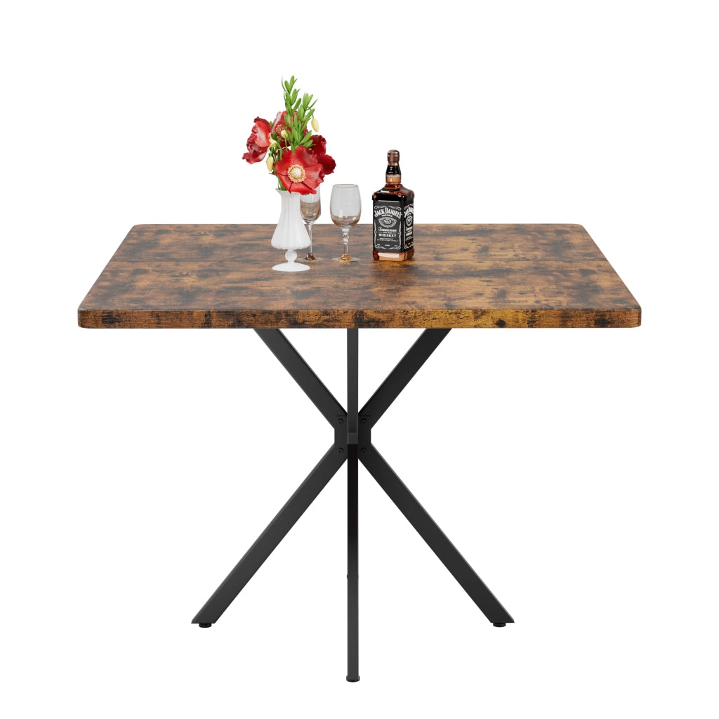 Tavolo da pranzo - quadrato - stile mid-century - per 4-6 persone - marrone - salvaspazio - per cucina e ufficio