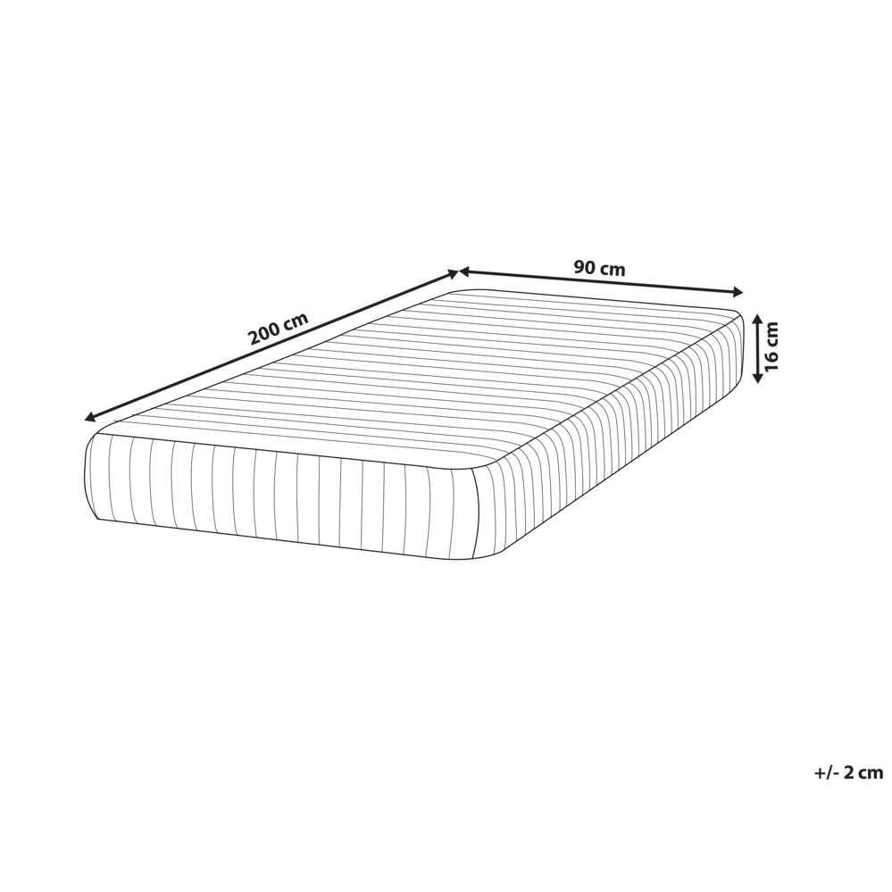 Materasso a molle insacchettate rigido a 7 zone dal design moderno e trapuntato 90 x 200 cm