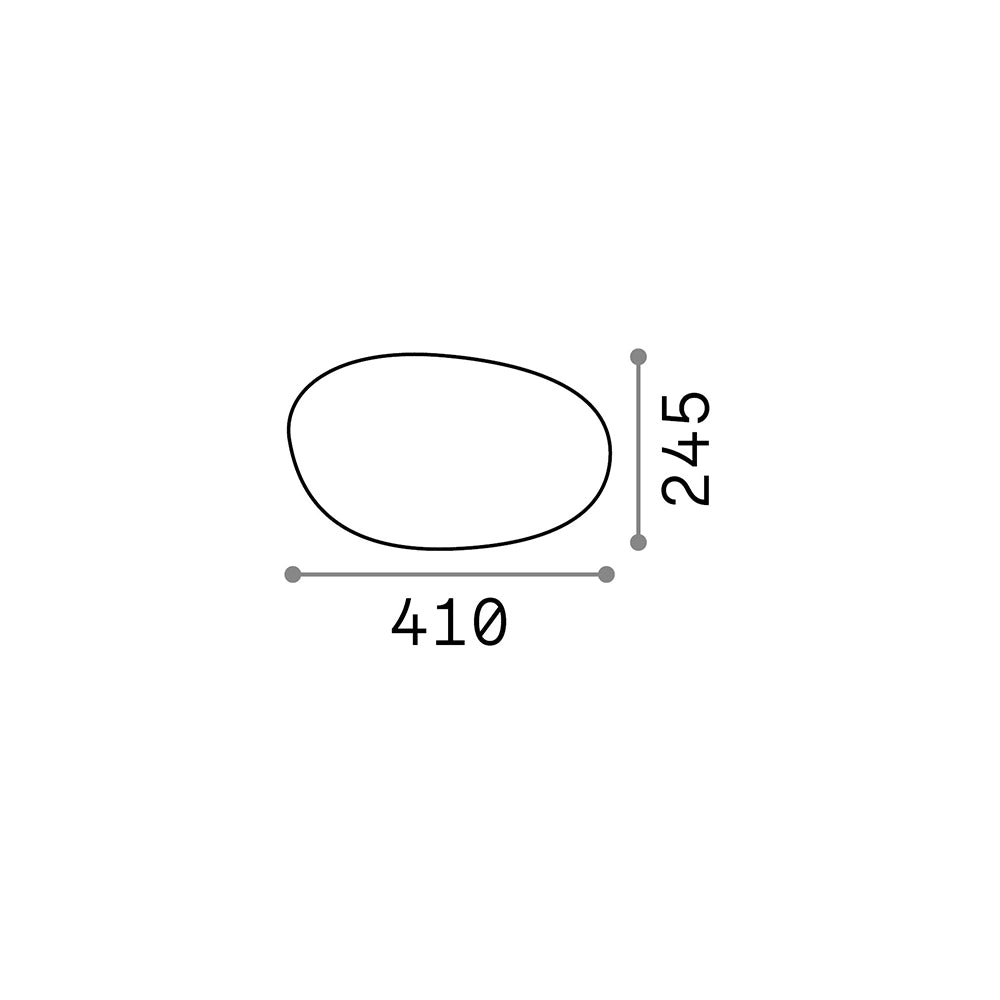 Piantana Moderna Sasso Materie Plastiche Bianco 1 Luce E27 D41Cm