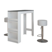 Vicco tavolo bar con sgabelli Bianco/antracite 45 x 110 cm con 2 sgabelli da bar
