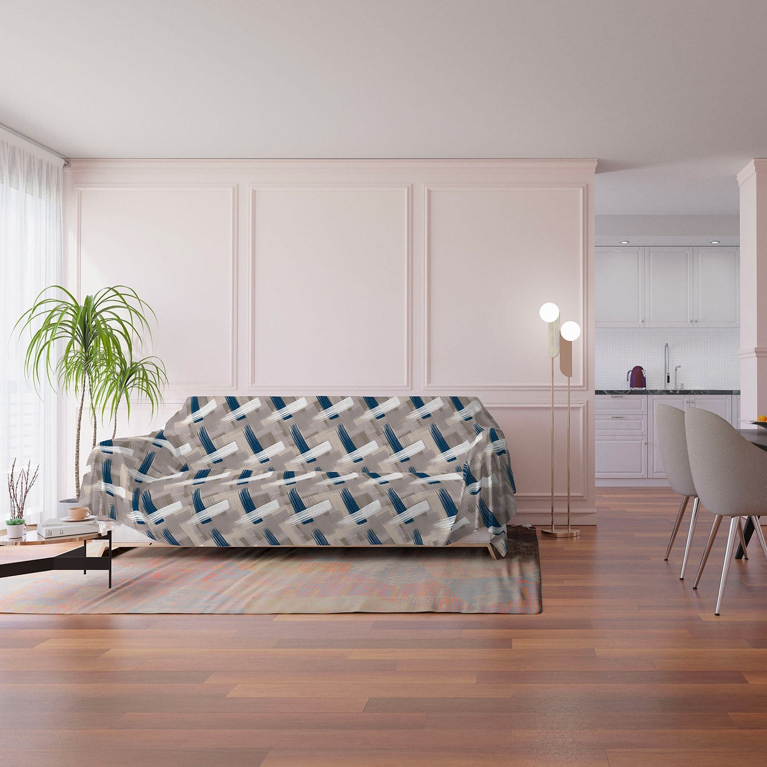 Telo Arredo Copritutto 170x260 cm Copridivano in Microfibra Pennellate