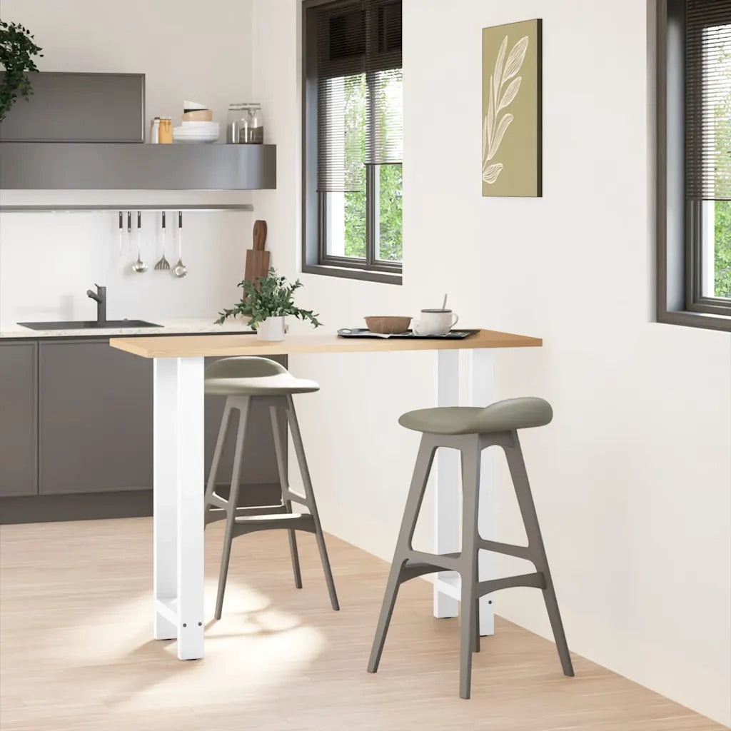 Gambe per tavolo da bar bianche 2 pz | Piede del tavolo 50x(100-101) cm in acciaio