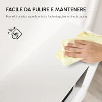 Mobile Cucina per Microonde con Armadietti, Mensole e Cassetto, Credenza Moderna in Legno 90x40x120cm Bianco