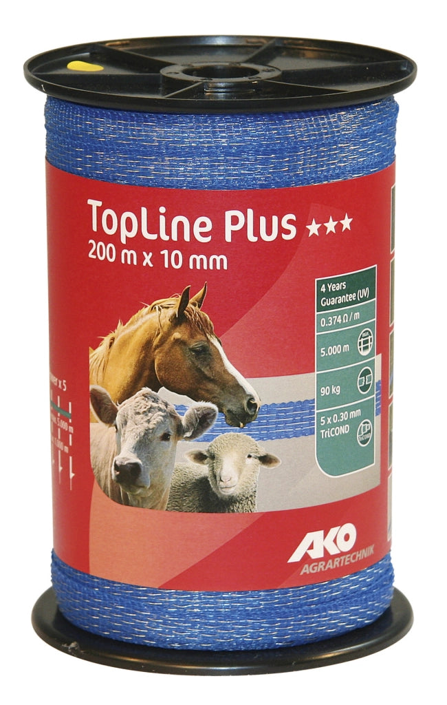 FETTUCCIA ELETTRIFICATA PER RECINTO TOPLINEPLUS BLU mt. 200 h. cm.1 fili 5