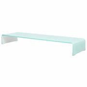 Pratico supporto TV/buffet/supporto per monitor di design per TV in vetro bianco da 100 cm 2502222