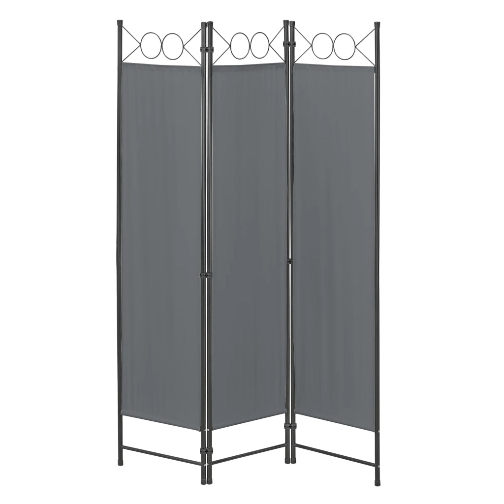 Schermo divisorio per la privacy Saragossa a 3 pannelli 171 x 120 cm grigio scuro 03_0008056