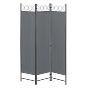 Schermo divisorio per la privacy Saragossa a 3 pannelli 171 x 120 cm grigio scuro 03_0008056