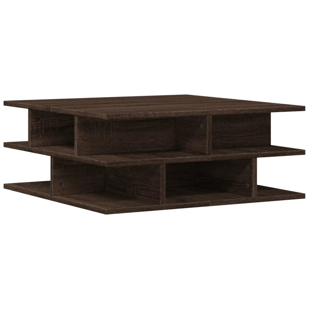 Tavolino da salotto | Tavolino da caff¨¨ | Tavolino da Soggiorno Rovere Marrone 70x70x29cm Legno Multistrato