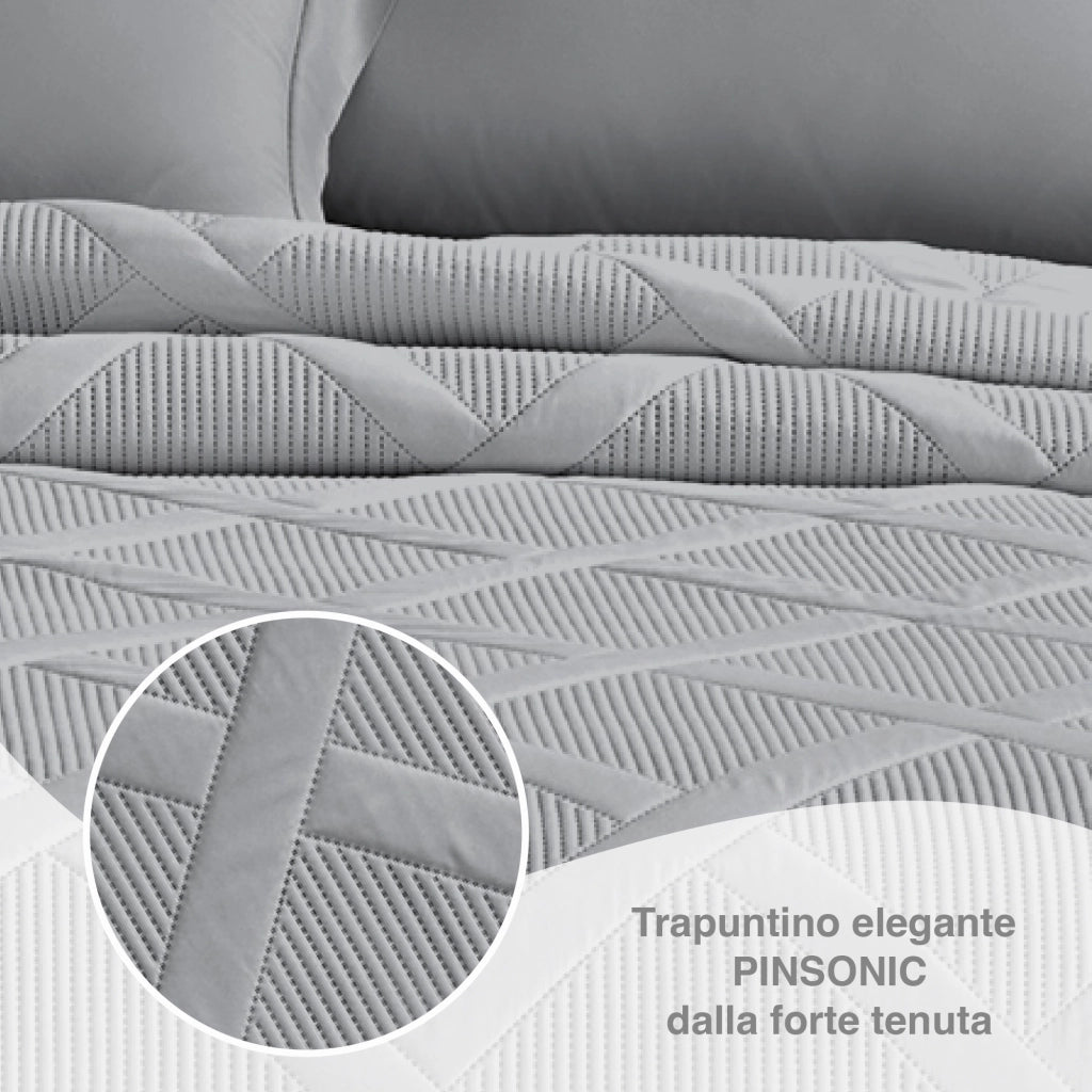 Copriletto Trapuntato Matrimoniale Elegante Trapuntino Lavorazione Intrecciata Due Piazze Trapunta Coperta Leggera Coperta Letto Leggera Primavera Estate  Grigio
