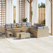Set Divano da Giardino con cuscino 13 pcs Beige polyrattan 3362187