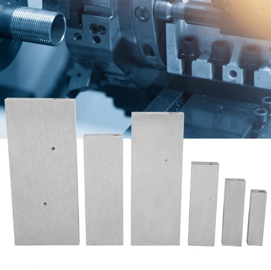 Set di Blocchi di Misura Paralleli Riscaldabili da 6 - Piastrine in Acciaio A/B/C/D/E/F - Misurazione con Micrometro - Blocco di Regolazione a Viti - Set di Misura Riscaldabile