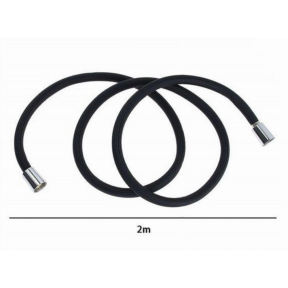 Trade Shop - Tubo Doccia Flessibile 2 Metri Nero Opaco 200 Cm Bagno Laccio Doccetta Box 87289 -