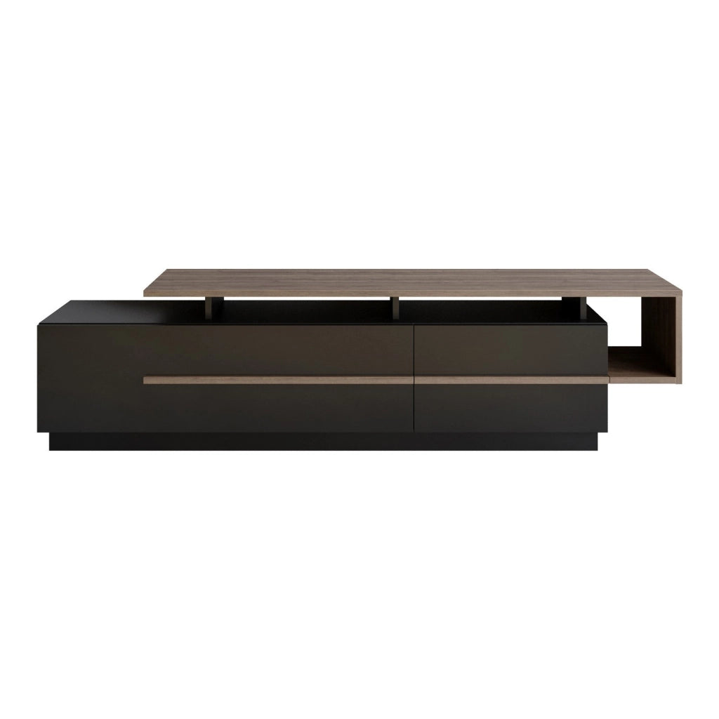 Porta TV in legno "Basak" - 180 x 40 x 46 cm - Nero